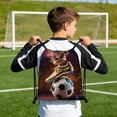 thumbnail image 1 of Soccer Print Drawstring Pouch Sports Storage Bag Oxfords Cloth Backpack, 1 of 6