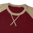 thumbnail image 7 of Raglan Shirts for Men Color Block Pullover Casual Long Sleeve Tops Crewneck Fall Spring Winter Basic Tees (S, Wine), 7 of 7