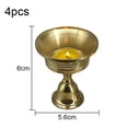 thumbnail image 2 of Dinheiro 4 Uds. Lámpara Ghee, soporte para lámpara de mantequilla, portavelas de copa dorada, lámpara de aceite de latón tibetano, suministros para Altar budista, 2 of 6