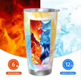 thumbnail image 6 of 20oz Car Cup Three-Piece Set Of Single Silver Edge No Smell Easy To Carry Heat Preservation For Daily Car Sports Travel Lightgreen Tie Dye Background Rainbow Colors, 6 of 8