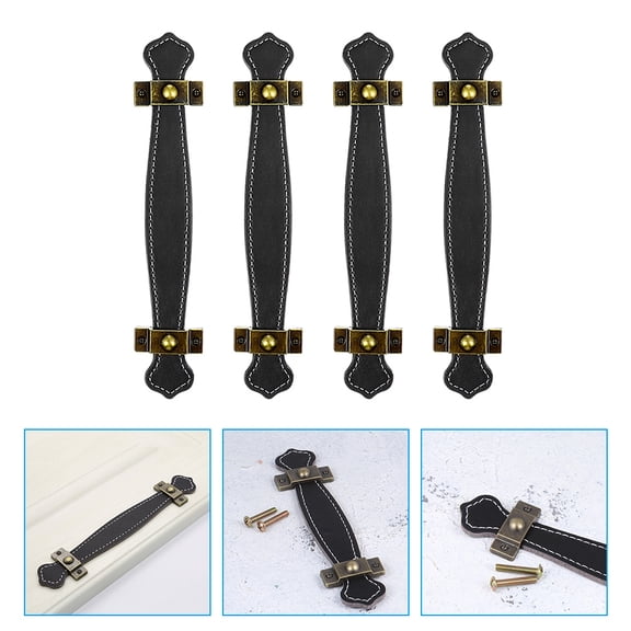SWETRACE 4-Pack Black Modern Drawer Pulls for Dressers, Cabinet Handles, Furniture Door Hardware