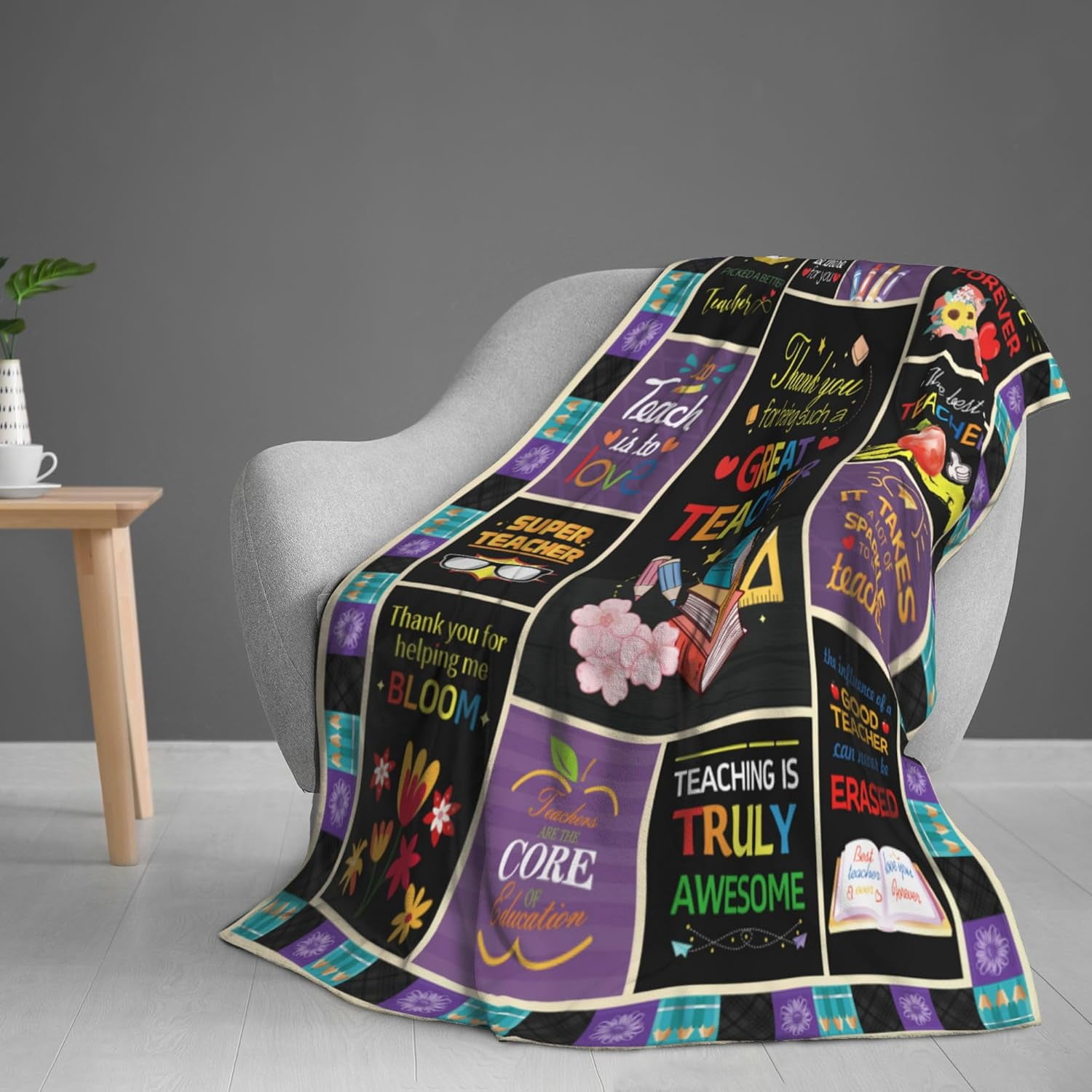 Teacher Gifts, Gifts for Teachers, Thank You Teacher Gifts Blanket 60"X50", Teacher Appreciation Gifts, Teacher Gifts for Teacher''s Day Birthday Graduation, Teacher Valentine