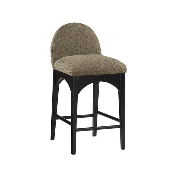 Meridian Furniture Waldorf Olive Boucle Fabric Stool