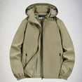 thumbnail image 3 of IYTR Winter Coats for Men Windproof Hooded Long Sleeve Coats Casual Solid Color Winter Warm Jackets Outerwear (Khaki,XXXL), 3 of 7