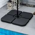 thumbnail image 2 of Outsunny 4 Piece Umbrella Base Stand w/ U Locking, Water or Sand Filled, 2 of 10