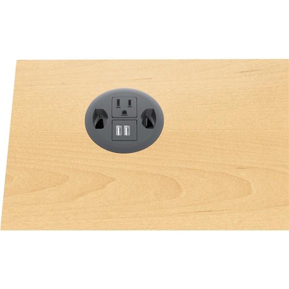 Le Hon HONHGRMTUSB2 3 Po. Œillet d'Alimentation Rond Port USB, Noir