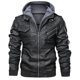 thumbnail image 1 of Chaqueta con capucha de cuero PU para hombre, conjunto de 2 piezas, ropa de moda para hombre, estilo europeo, Otoño/Invierno, 2022, 1 of 5