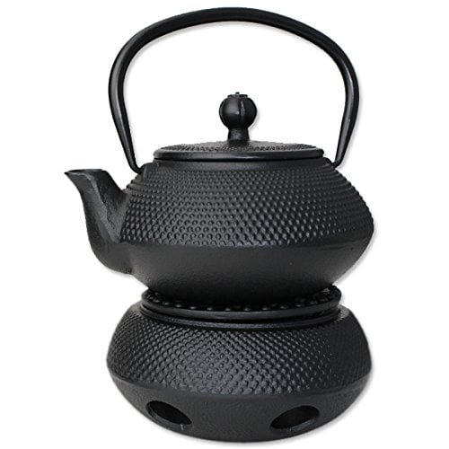 Teapot Warmer + Japanese Antique 24 Fl Oz Black Small Dot Hobnail Chinese Cast Iron Teapot Tetsubin with Infuser / Gift / Birthday gift / Chinese / Kitchen / Teapot / idea for gift KT00036