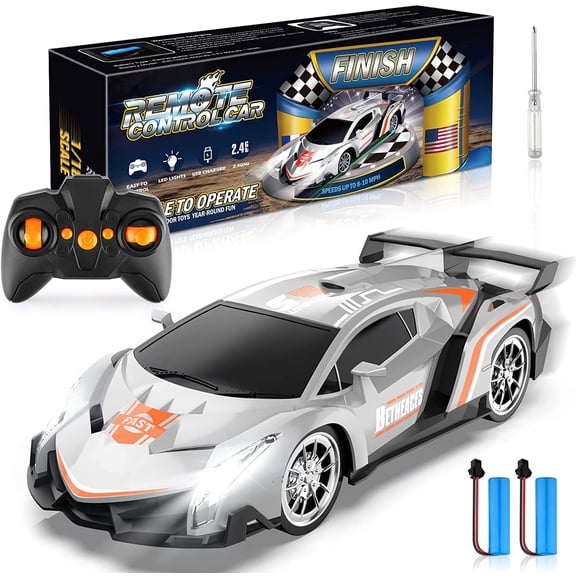 Allaugh Kids Toys RC Cars for Boys 4-12 Years Old Kids High Speed Remote Control Car 1/18 Electric Sport Racing Hobby Car RC Crawler, Silver
