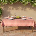thumbnail image 6 of Red White Buffalo Plaid Waterproof Tablecloth for Christmas, Outdoor Picnic Table Cover for Holiday Dinner, Farmhouse Kitchen, Patio Dining, Reusable Checkered Table Cloth, W60 x L84 in, 6 of 8