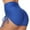 Blue, variant on BadPiggies Womens High Waist Butt Lift Yoga Shorts Hot Pants Tummy Control Ruched Tights Stretch Gym Workout Leggings (M, Yellow)