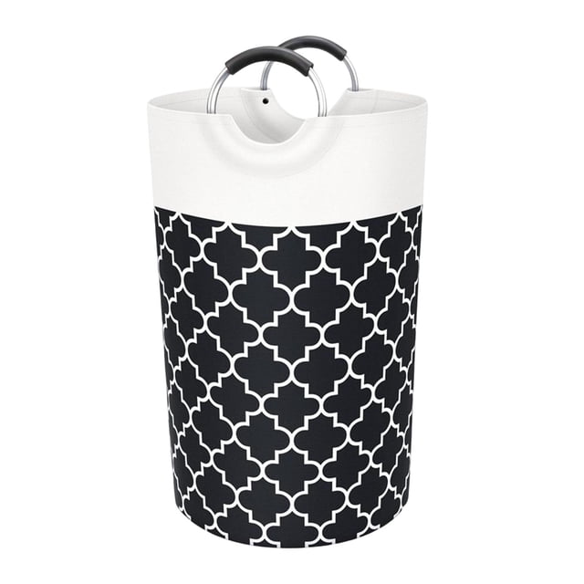 Cesta de ropa sucia de 82L con asas, cesta de ropa de almacenamiento, bolsa organizadora de ropa sucia plegable, para jardín, cocina, oficina, baño Negro Gloria Cesto de la ropa