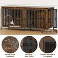 thumbnail image 7 of POAO 63"L Dog Crate Furniture for 2 Dogs, Heavy Duty Double Dog Crates for Mideum Dogs(20-35 Pounds), Dog Kennel Furniture Indoor as TV Stand, Brown, 7 of 7
