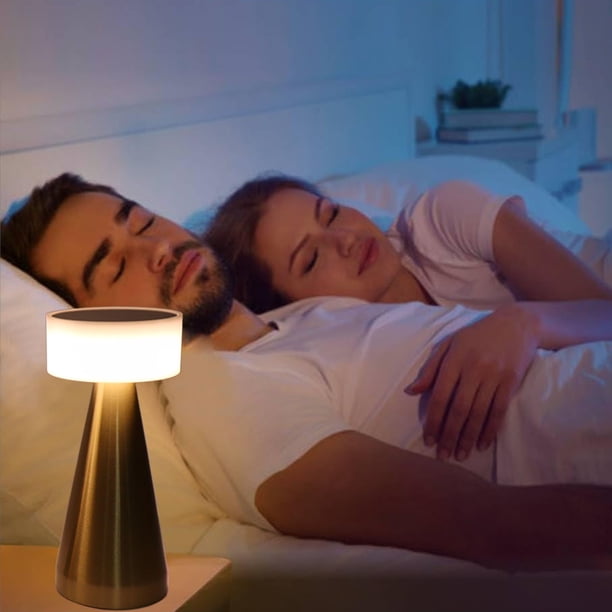 Lámpara De Mesa Inalámbrica, Lámpara De Mesita De Noche LED Industrial Con Atenuador Incorporado Y 3 Temperaturas De Color, Mini Lámpara De Escritorio Para Dormitorio, Sala De
