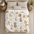 thumbnail image 5 of Birthday Woodland Animals Bear Fox Deer Rabbit Party Flannel Blanket, Cozy Sofa Throw for families and Nature Fans, Warm Bedroom bedroom Reading Nook Home Decor, Birthday Gift, 5 of 9