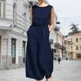thumbnail image 4 of Women Loose Rompers Casual Cotton Ladies Jumpsuits High Waisted Overalls Rompers, 4 of 7
