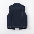 thumbnail image 4 of Vmvidoty Women's Denim Vest Cropped Classic Sleeveless Jean Vest Jackets With Pockets E_Blue L, 4 of 9