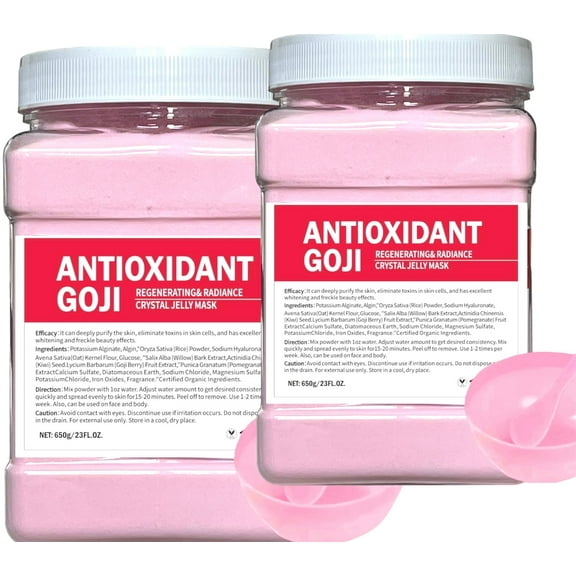 ANTIOXIDANT GOJI Jelly Mask for Facials: Peel Off Hydrojelly Mask PowderJar: Hydrating, Brightening, Firming Jelly Face Masks
