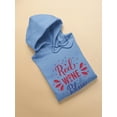 thumbnail image 3 of Red Wine And Blue. Hoodie Women -Image by Shutterstock, Female Medium, 3 of 4