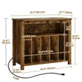 thumbnail image 4 of Uforic Media Storage Cabinet with LED Lights & Power Outlets, Record Player Stand, Brown, 4 of 8