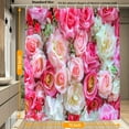 thumbnail image 4 of Pink Roses Shower Curtain Fabric Shower Curtain Set with 12 Hooks Waterproof 72 * 72 Inches for Bathroom Beach Caravan Hotel, 4 of 6