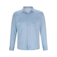 thumbnail image 2 of dzxyzu Men's Striped Stretch Twill Shirts Long Sleeve Button up Work TShirts Padded Warm Casual Jacket Shirt Business Dress Shirts - Light Blue, 2 of 8