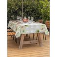 thumbnail image 2 of Outdoor Tablecloth with Umbrella Hole and Zipper, Green Floral Rectangle Table Cloth 54x80 Inch Waterproof Tablecloth, Spring Flowers Botanical Gray and White Plaid Picnic Table Cover for Patio, 2 of 7