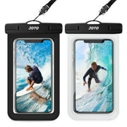 JOTO Waterproof Phone Pouch Universal Waterproof Case Dry Bag for iPhone 14 13 12 11 Pro Max Plus XS XR X 8 Galaxy S22 S21 S20 Pixel Up to 7.0, IPX8 Underwater Phone Protector -2 Pack,Black/Clear