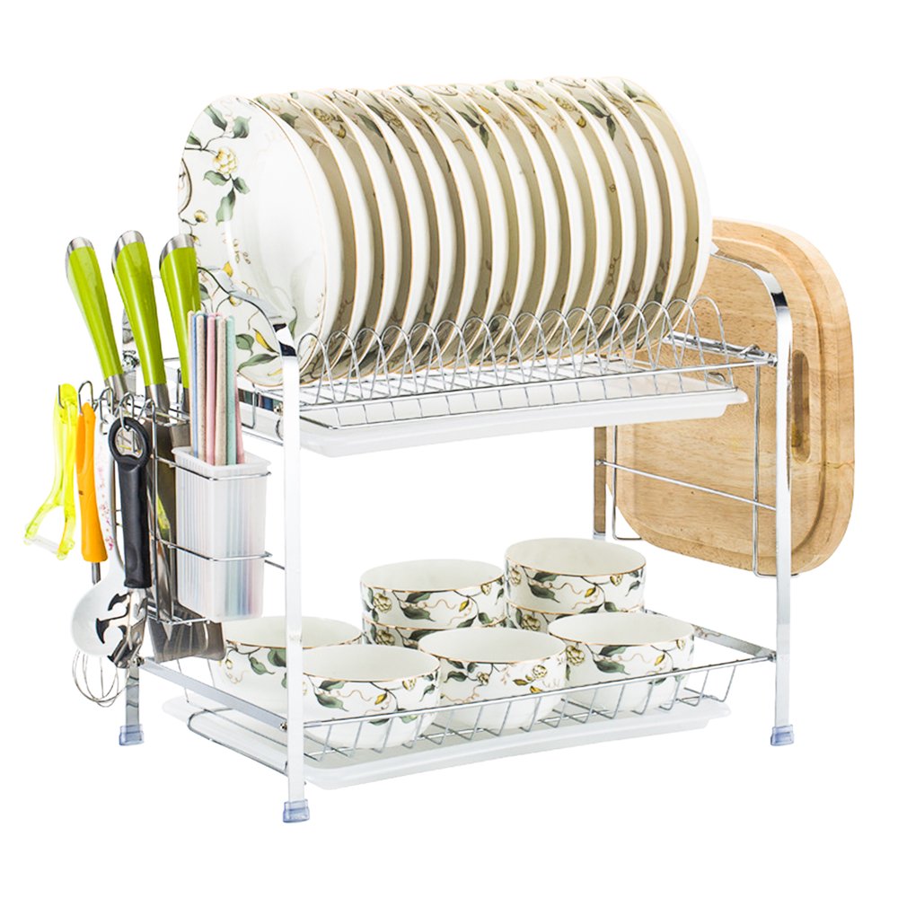 2Tier Dish Rack Dish Drying Rack, Kitchen Rack Bowl Rack Cup Drying