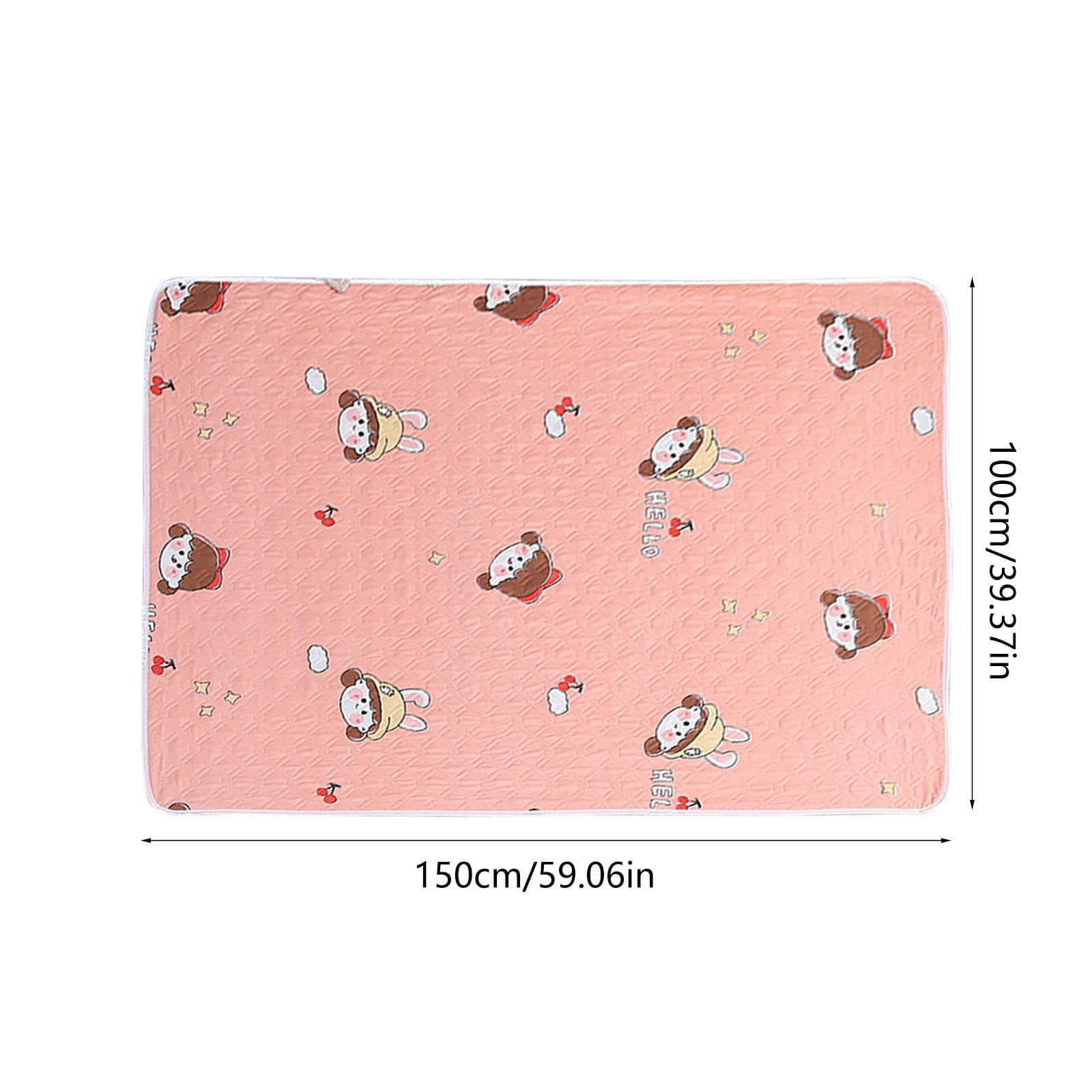 Waterproof Washable Large Bed Pad for Incontinence Protection, Elderly Care & Menstrual Use, Ultra-Soft Quilted 4-Layer Design, 150x100cm, Pink, Machine Washable, Non-Slip Backing