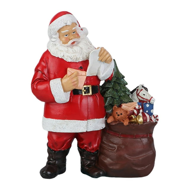 Figuras navideñas de Papá Noel de resina, estatua de Papá Noel, figura artesanal de Papá Noel para Estilo F