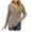 Khaki, variant on tarylea V Neck Tops for Women Trendy Fall Ribbed Tunic Long Sleeve Solid Color Pullover Casual Loose Tops