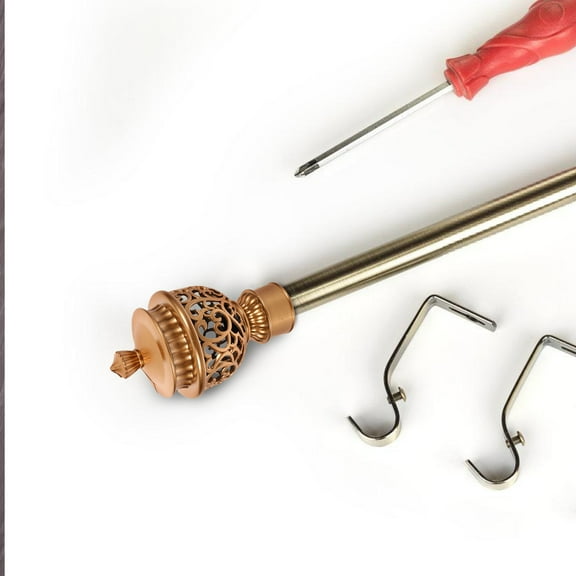 UPOUART Golden Abs Flower Pattern Curtain Rod End Cap 6Pcs for Elegant Design in Living Room and Bedroom