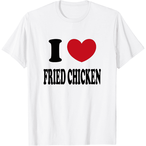 100% Cotton I Love Fried Chicken T-Shirt Golf Gift T-Shirts For Men and Women