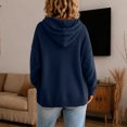 thumbnail image 5 of Women's Drop Shoulder Long Sleeve Drawstring Loose Knit Hooded Pullover Sweater L, 5 of 6