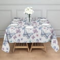 thumbnail image 3 of Watercolor Butterfly Flower Leaf White Pattern Square Tablecloth,Waterproof Square Table Cover,Wipeable Spillproof Washable Table Cover for Home Kitchen Party Decor 60"x60"(152x152cm), 3 of 6