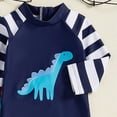 thumbnail image 4 of NIEWTR Baby Boys' One Piece Swimsuits Toddler Swimwear with Rash Guard Infant Bathing Suit for Boys Swim Sun Hat Set(A01-Navy,3-6 Months), 4 of 5