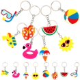 thumbnail image 1 of 16pcs Summer Keychains Tropical Hawaiian Keychain Beach Style Keychains Hanging, 1 of 4