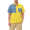 thumbnail image 1 of Unique Bargains Men's Shirts Short Sleeve Summer Cotton Patchwork Button Down Shirts, 1 of 5