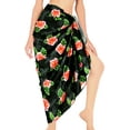 thumbnail image 2 of LA LEELA Women's Summer Beachwear Sarong Pareo Wrap Skirt Swim Cover up Bikini Beach Wraps Coverups for Women One Size Allover Hibiscus Floral, Black, 2 of 3