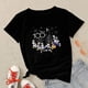thumbnail image 1 of 100 Years of Wonder Disney T-shirts Classic Mickey Mouse Print Black Tops Aesthetic Harajuku T Shirt Women Streetwear CasualS Gao Jinjia LED, 1 of 2