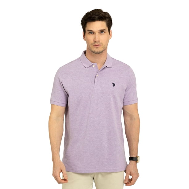 Remera U.S. Polo Assn. Piqué de Algodón Polo Lila Jaspeado XL