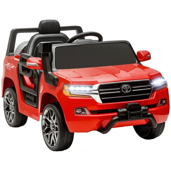 Qaba 12V Electric Car for Kids, Licensed Toyota Kids Electric RC Car, Toddler Ride on Toys Gift, Red