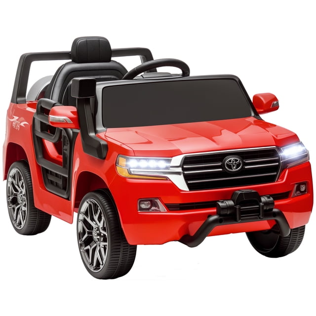 Qaba Voiture Électrique 12 V pour Enfants, Voiture Électrique pour Enfants Toyota sous Licence avec Télécommande, Jouet à Chevaucher pour Tout-Petits, Rouge