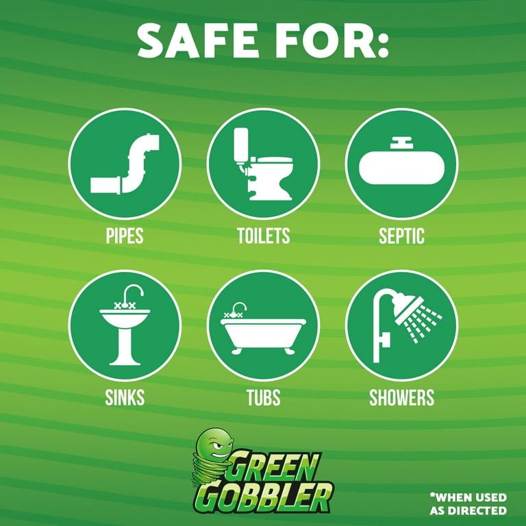 Green Gobbler G0670A4 1 Gallon Main Line Drain Opener / Toilet Clog Remover