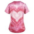 thumbnail image 3 of Valentine Day Nursing Scrubs Womens Love Heart Print Short Sleeve Plus Size Scrubs V Neck Cute Quick Dry Uniforms with Pockets Multicolor M, 3 of 5