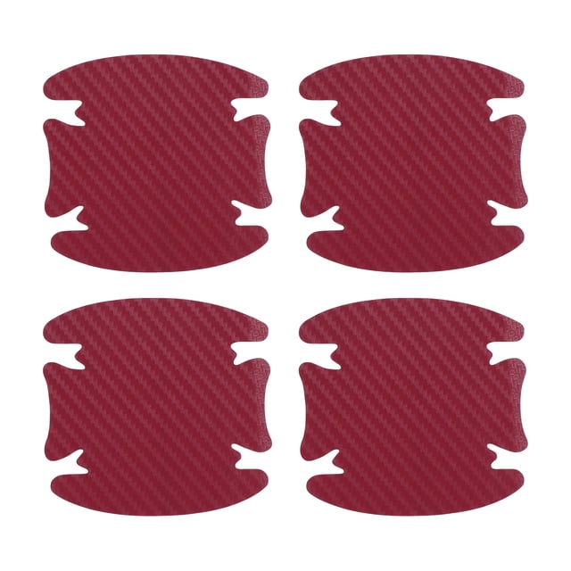 Pegatina de tazón para manija de puerta de coche universal Unique Bargains 92x98mm, anti-rasguños + película protectora para manija de puerta de auto, 4 piezas, rojo vino