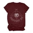 thumbnail image 2 of Pompotops Pull-over Femme à Manches Courtes Casual Letterprint, 2 of 6