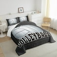 thumbnail image 3 of jejeloiu Volleyball Sport Full Size Comforter Sets,Ball Gamer Game Bedding Comforter Set,White Gray Bedding Sets For Boys Teens,Super Cozy Room Decor,3 Pieces, 3 of 8