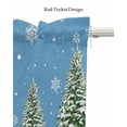thumbnail image 5 of Blue Christmas Snowman Linen Curtain Valance for Bedroom/Bathroom/Kitchen/Office/Living/Dining Room Window,Xmas Tree Winter Snowflake Rod Pocket Topper Decorative Cafe Drapes Panel 60"x18", 5 of 6